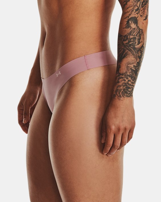 Women's UA Pure Stretch Thong 3-Pack, Pink, pdpMainDesktop image number 2